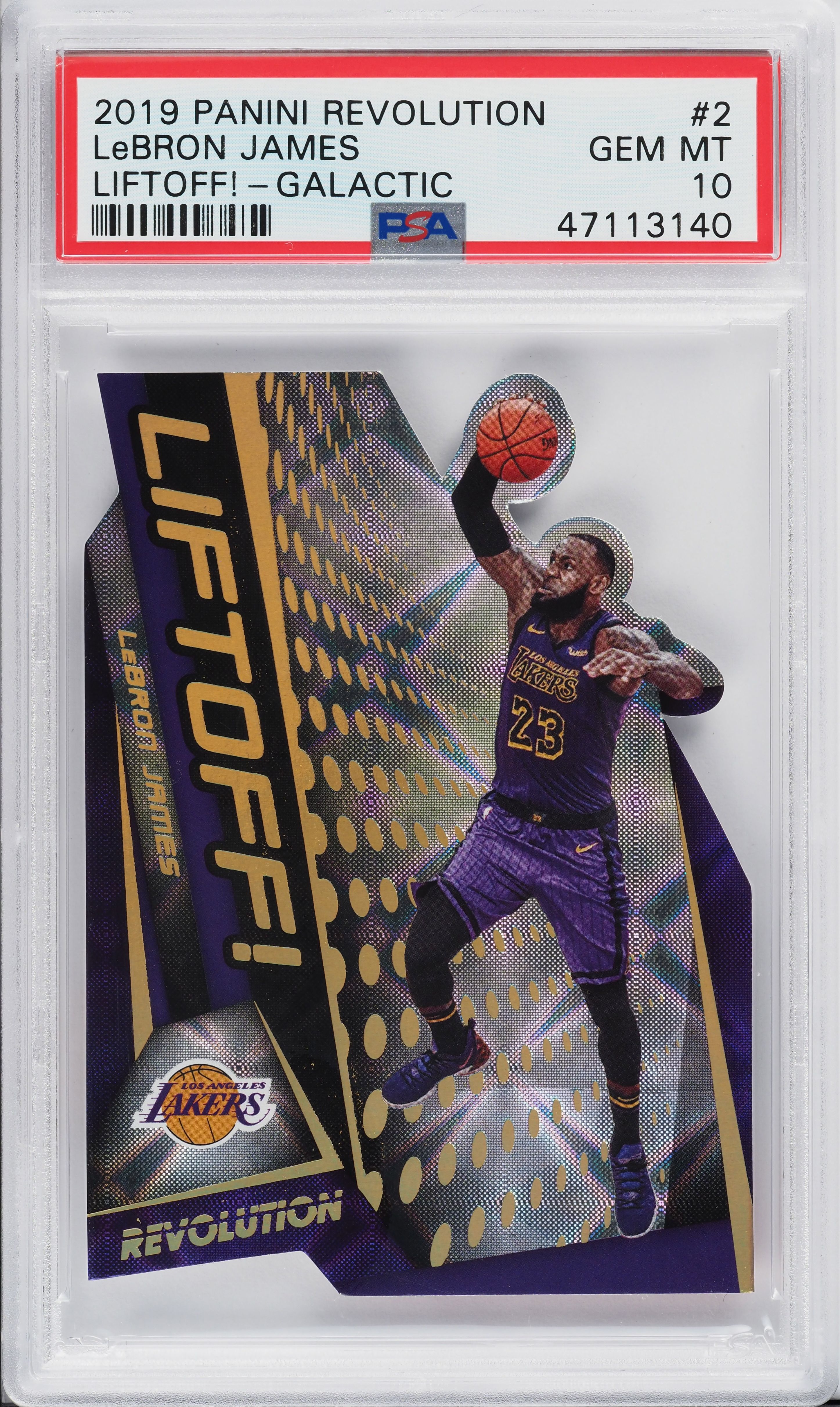 2019 Panini Revolution Liftoff! Galactic LeBron James #2 PSA 10 