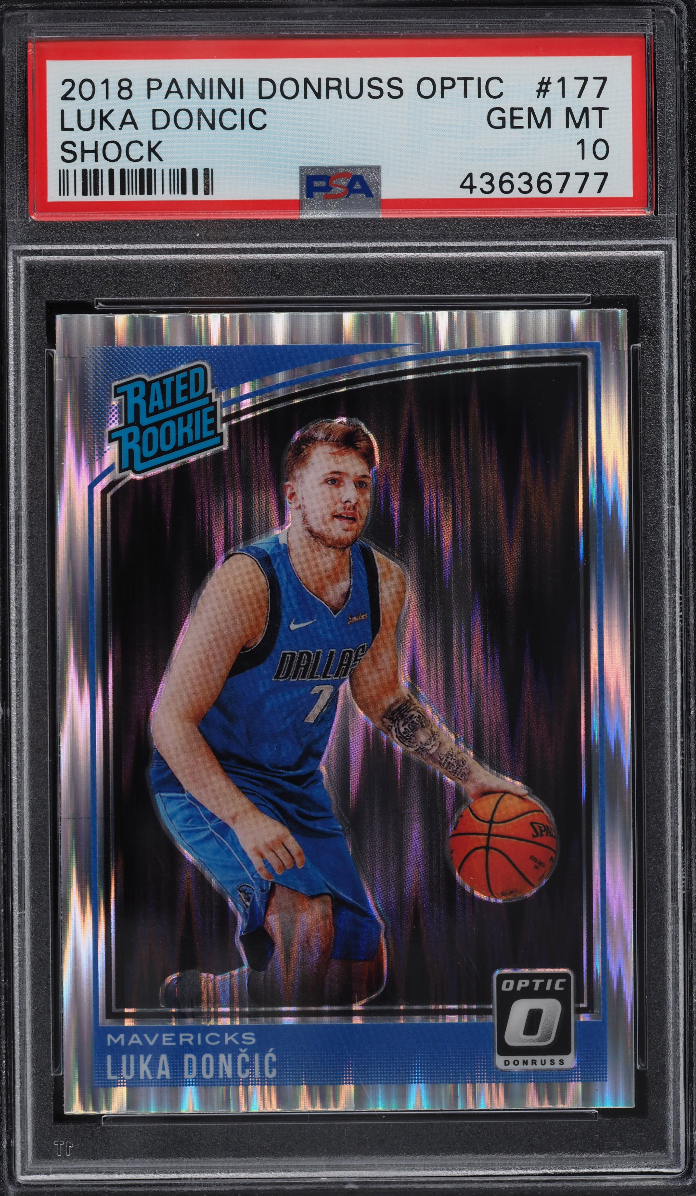 2018 Donruss Optic Shock Luka Doncic ROOKIE RC #177 PSA 10 GEM