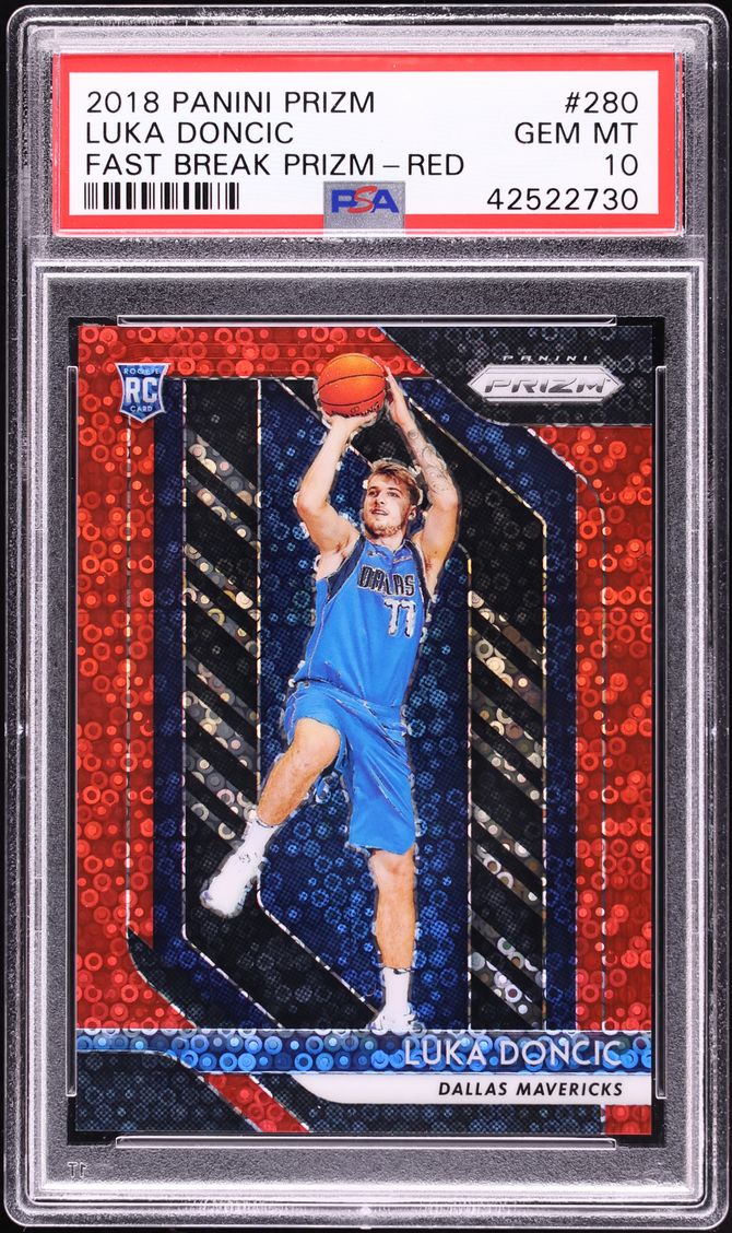 2018 Panini Prizm Fast Break Red Prizms Luka Doncic ROOKIE /125