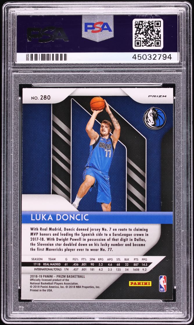 2018 Panini Prizm Choice Blue Yellow & Green Luka Doncic ROOKIE #280 PSA 10 GEM MINT