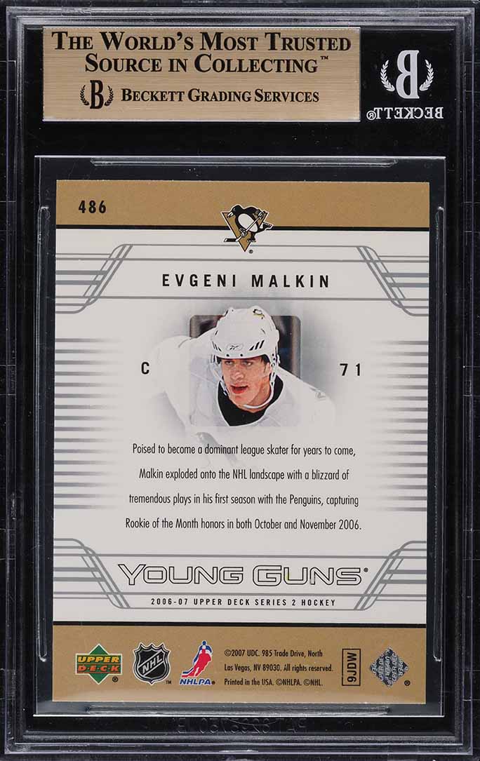 2006 Upper Deck Young Guns Evgeni Malkin ROOKIE #486 BGS 9.5 GEM MINT