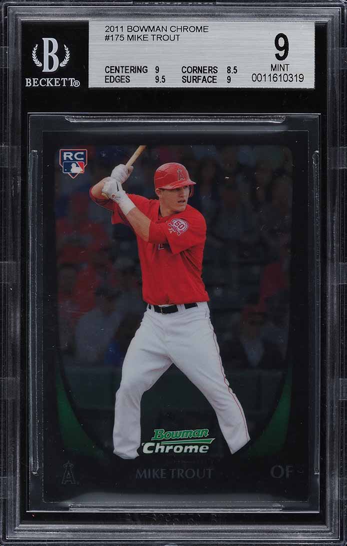 2011 Bowman Chrome Mike Trout ROOKIE RC #175 BGS 9 MINT