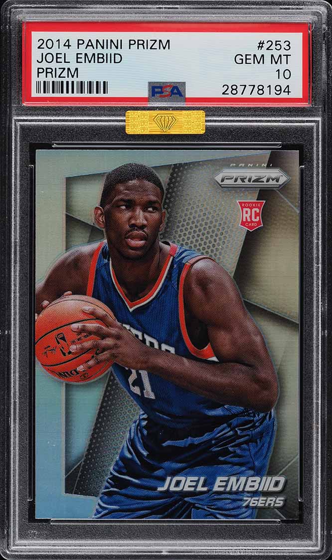 2014 Panini Prizm Silver Prizms Joel Embiid ROOKIE #253 MBA PSA 10 GEM MINT