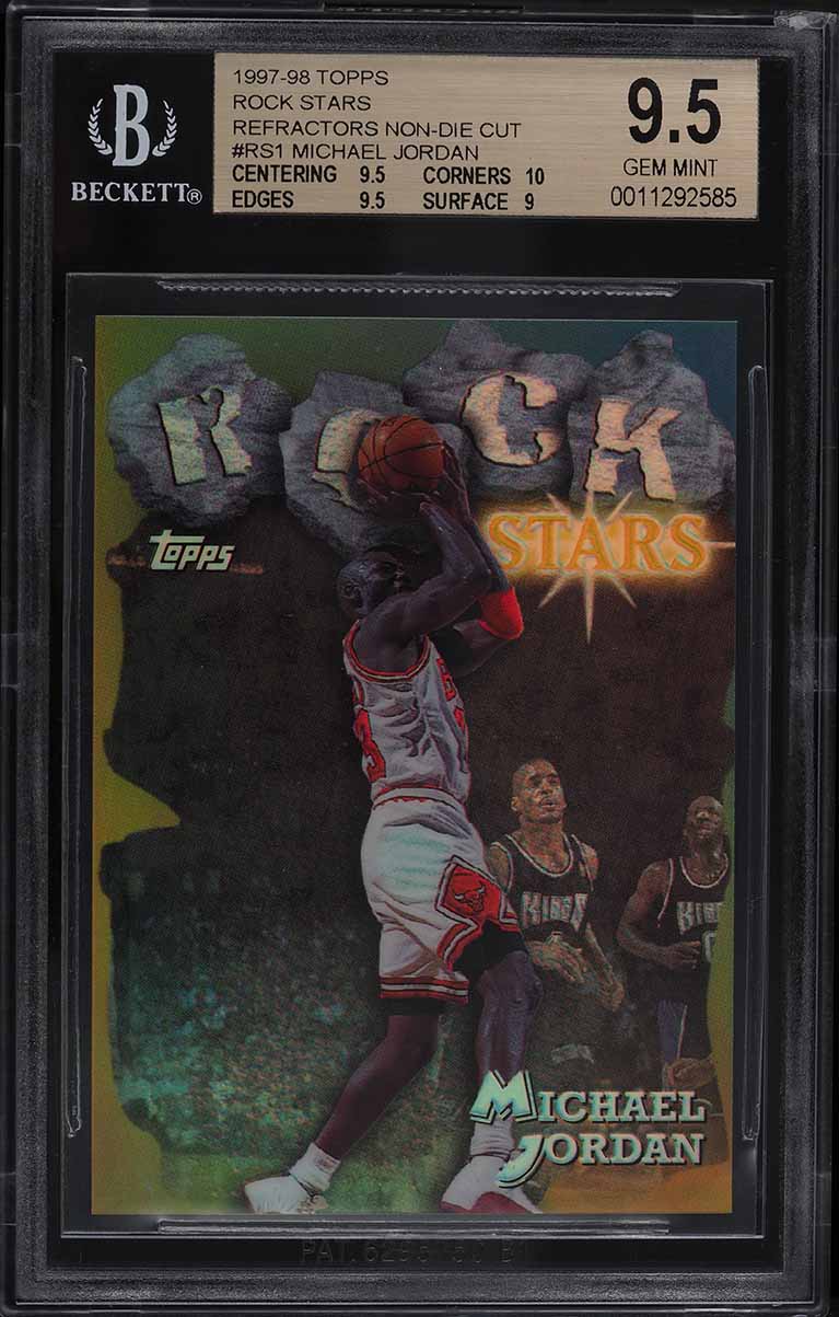 1997 Topps Rock Star Non Die-Cut Refractor Michael Jordan #RS1 BGS 9.5 GEM MINT