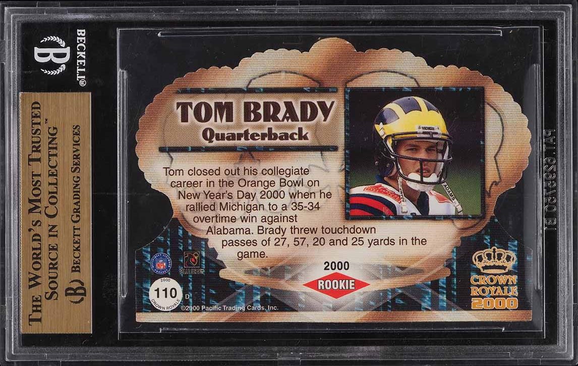 2000 Pacific Crown Royale Die-Cut Tom Brady ROOKIE #110 BGS 9.5 GEM