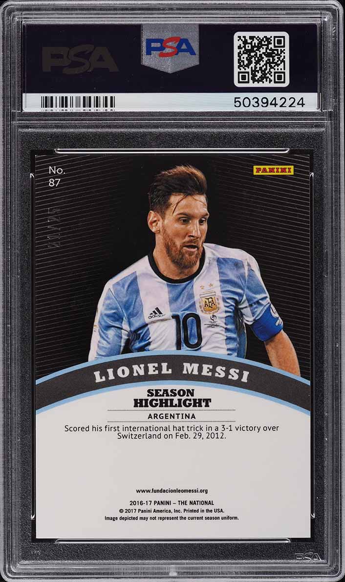 2017 Panini National Convention VIP Cracked Ice Lionel Messi /25 #87 PSA 10 GEM