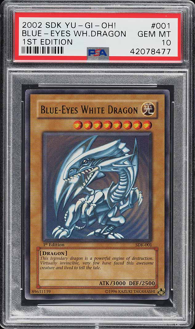 2002 Yu-Gi-Oh! Starter Deck Kaiba 1st Edition Blue-Eyes White Dragon #SDK-001 PSA 10