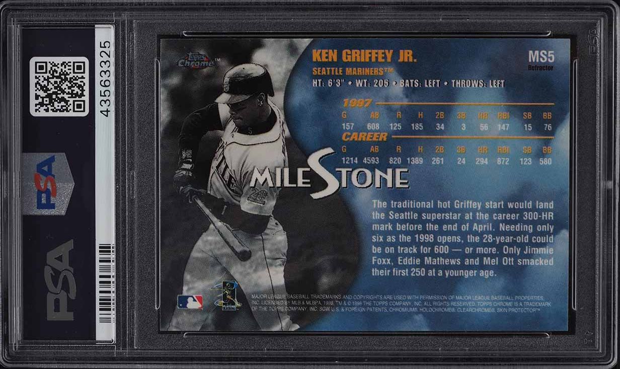 1998 Topps Chrome Milestone Refractor Ken Griffey Jr. #MS5 PSA 9 