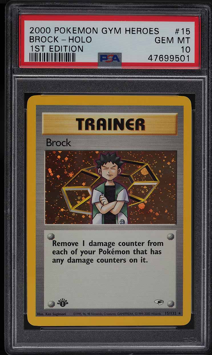 2000 Pokemon Gym Heroes 1st Edition Holo Brock #15 PSA 10 GEM MINT