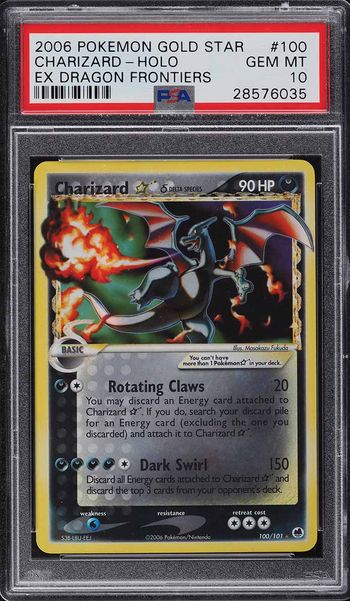 2006 Pokemon EX Dragon Frontiers Holo Charizard Gold Star #100 PSA 10 GEM MINT