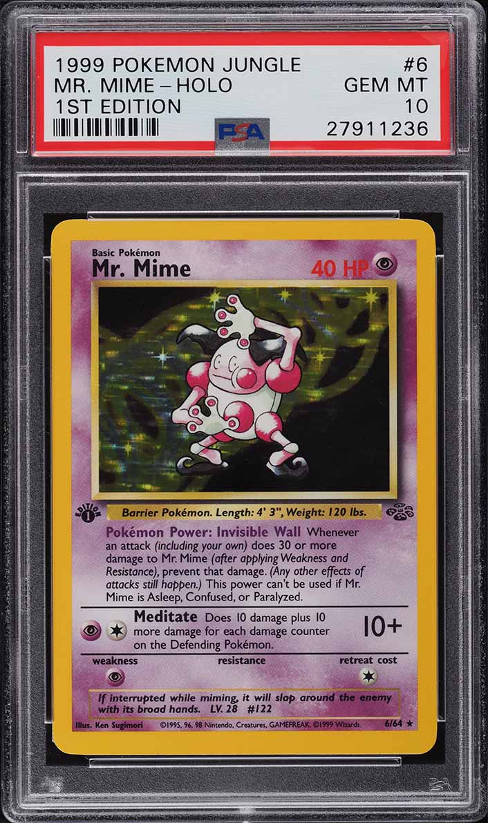 1999 Pokemon Jungle 1st Edition Holo Mr. Mime #6 PSA 10 GEM MINT