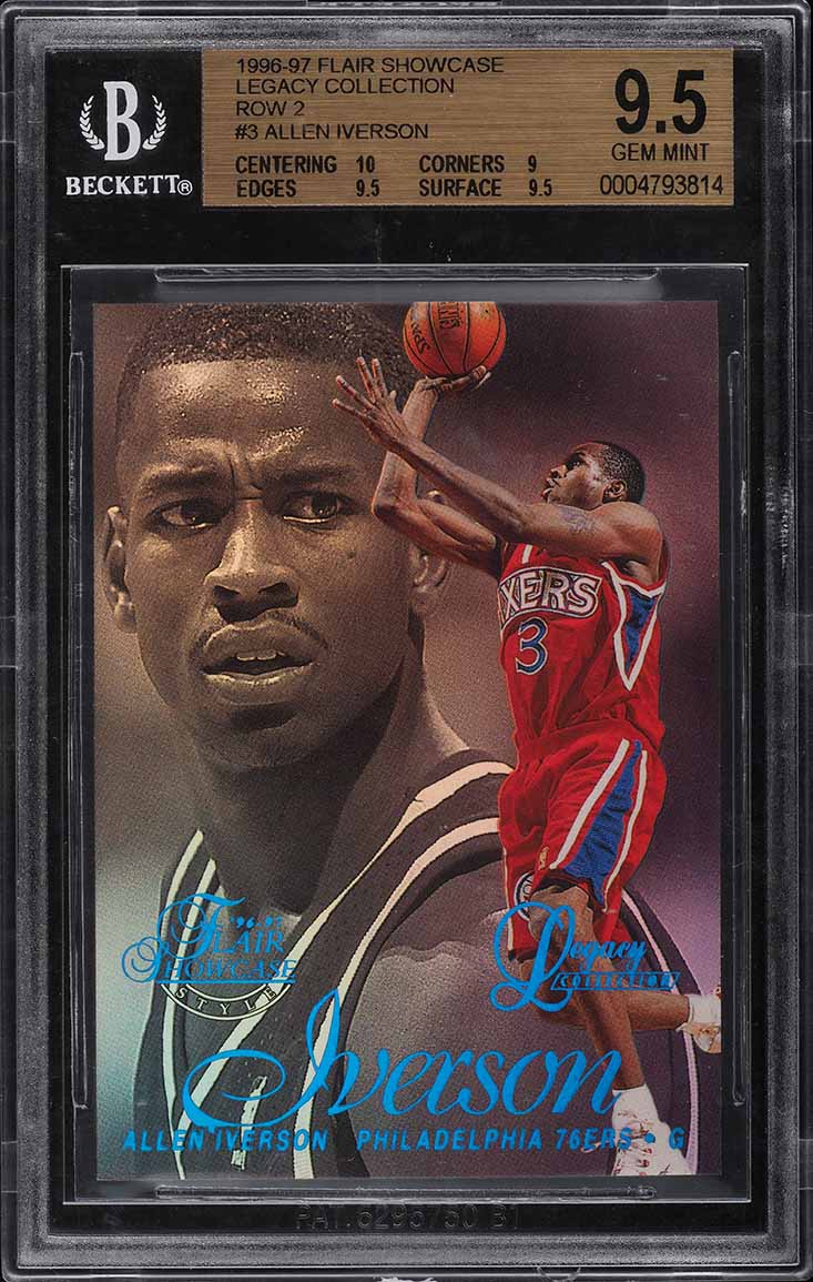 1996 Flair Showcase Legacy Collection Row 2 Allen Iverson ROOKIE
