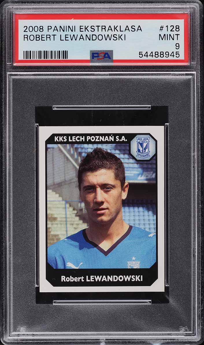2008 Panini Ekstraklasa Soccer Robert Lewandowski ROOKIE RC #128 PSA 9 MINT