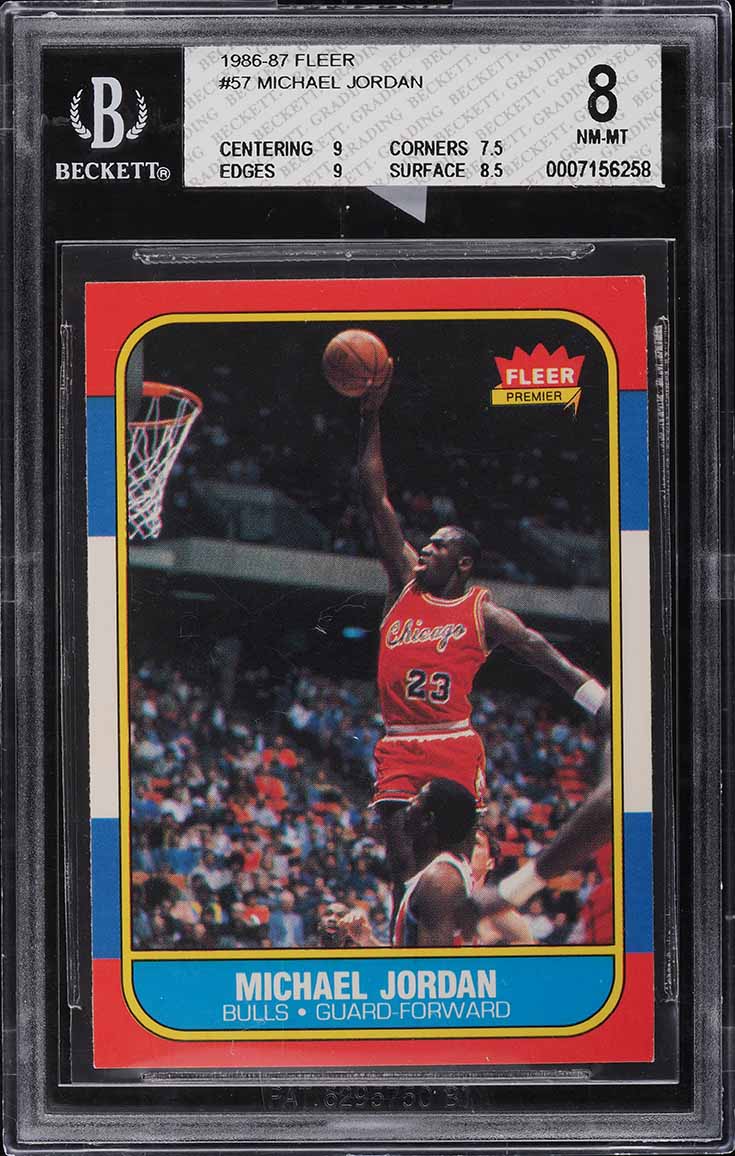 1986 Fleer Basketball Michael Jordan ROOKIE #57 BGS 8 NM-MT (PWCC-A)