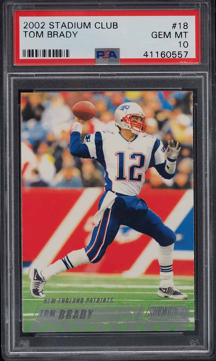 2002 Stadium Club Football Tom Brady #18 PSA 10 GEM MINT