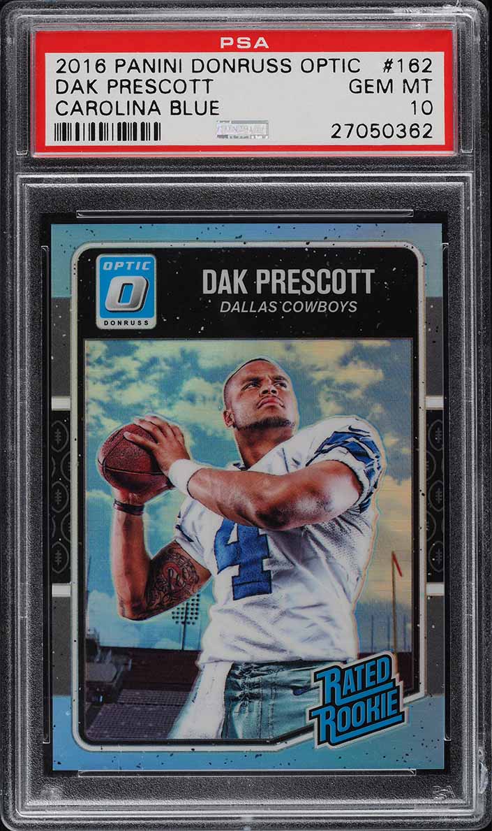 2016 Donruss Optic Carolina Blue Dak Prescott ROOKIE /50 #162 PSA 10 GEM MINT