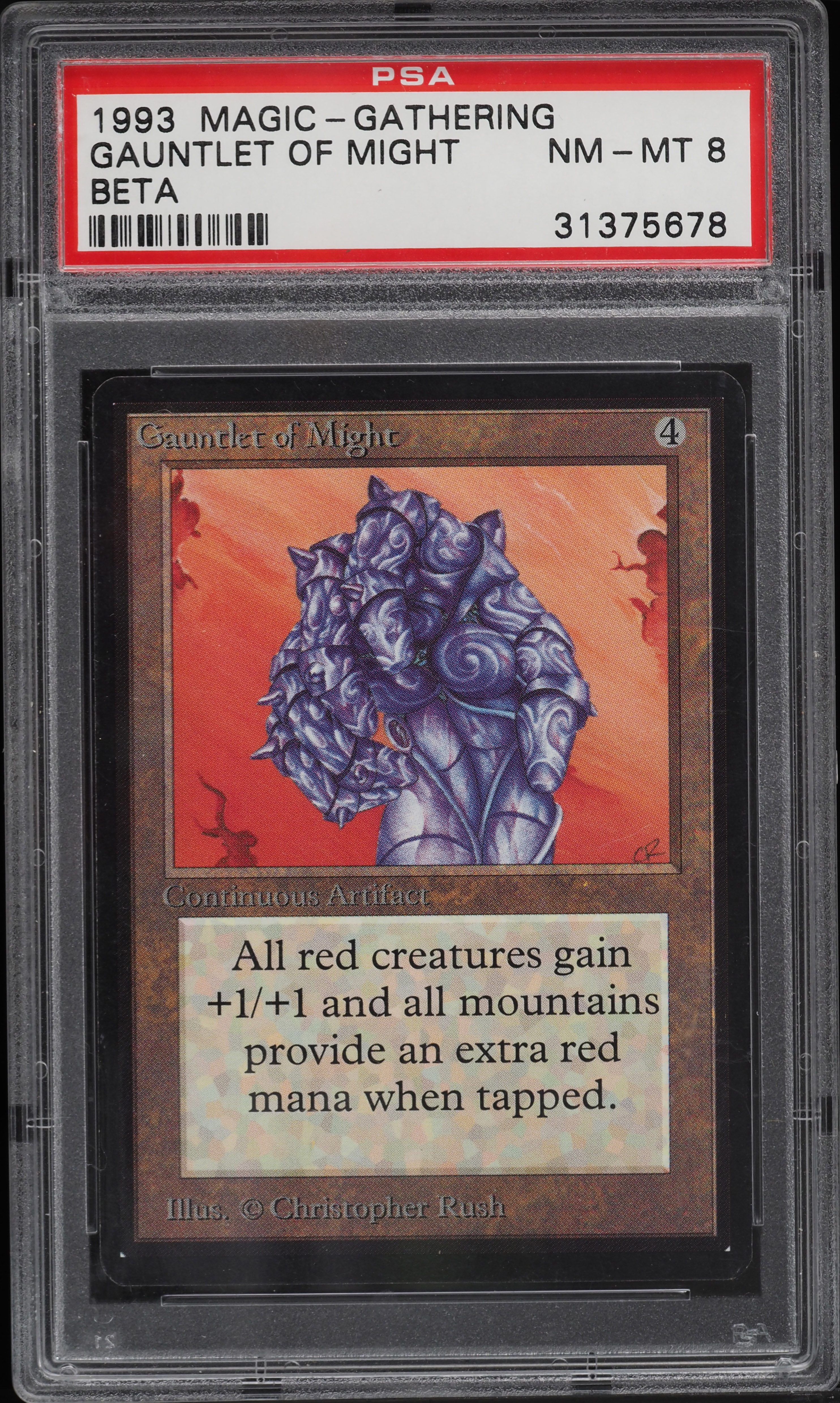 1993 Magic The Gathering MTG Beta Gauntlet Of Might R A PSA 8 NM