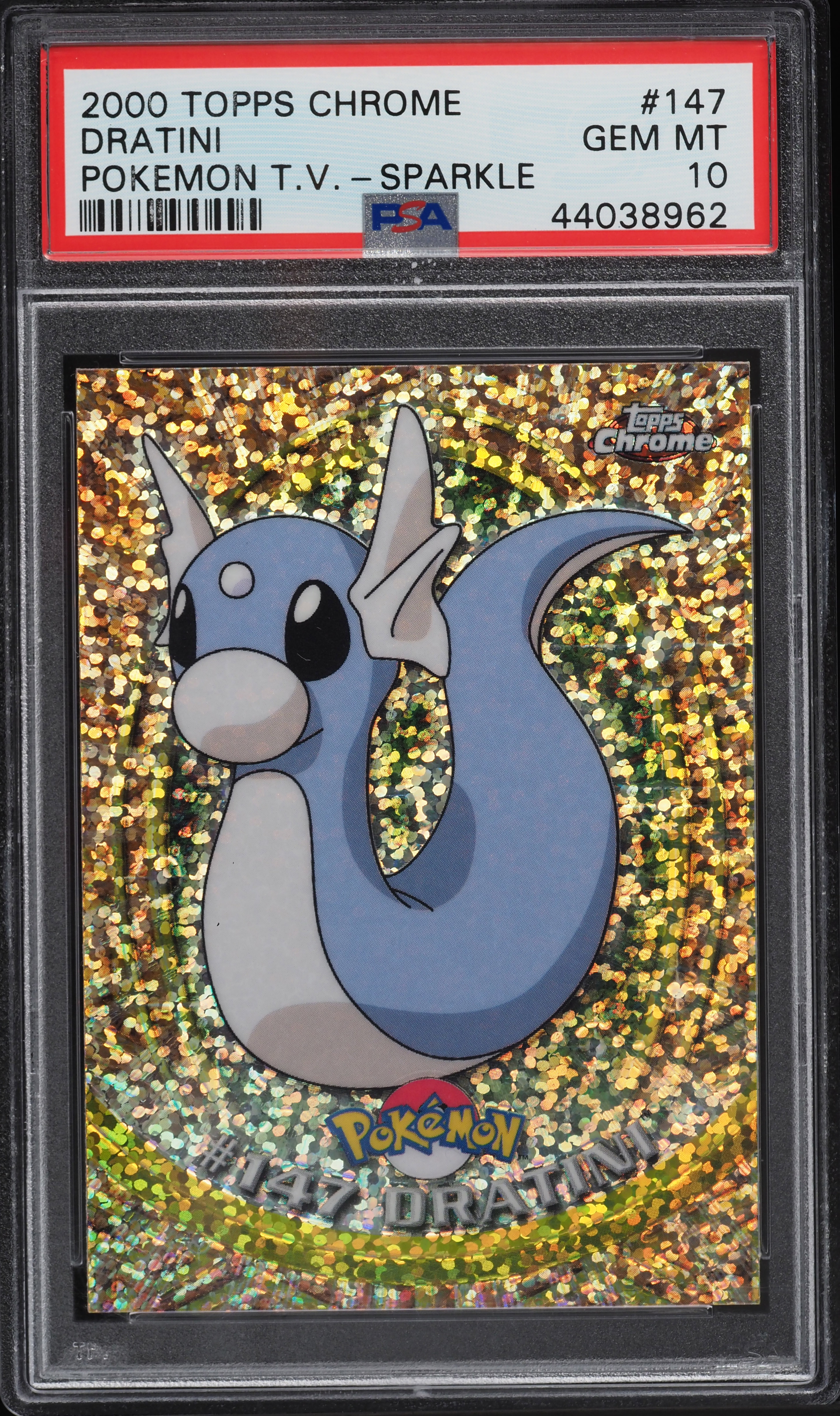 2000 Pokemon Topps Chrome Series 2 Sparkle Dratini #147 PSA 10 GEM