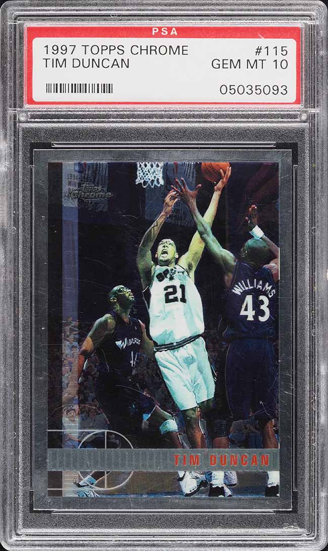 1997 Topps Chrome Tim Duncan ROOKIE #115 CGC AUTH on Fanatics Collect