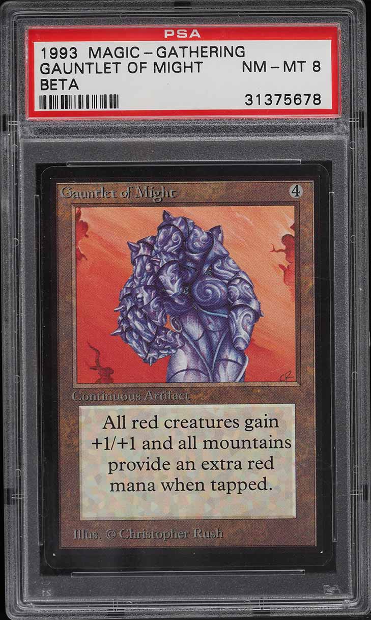 1993 Magic The Gathering MTG Beta Gauntlet Of Might R A PSA 8 NM
