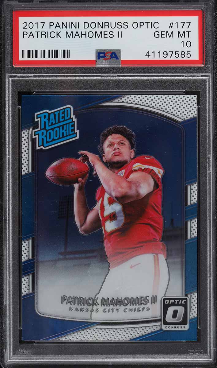 2017 Donruss Optic Patrick Mahomes II ROOKIE RC #177 PSA 10 GEM MINT