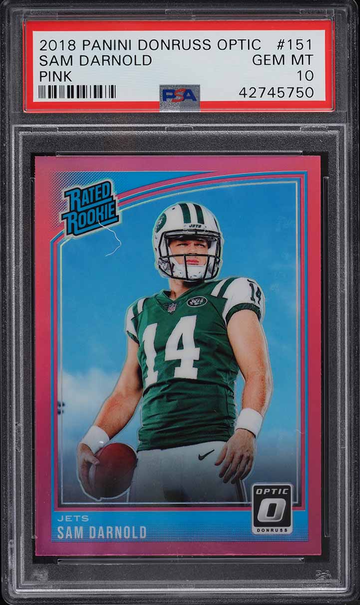 2018 Donruss Optic Pink Sam Darnold ROOKIE #151 PSA 10 GEM MINT