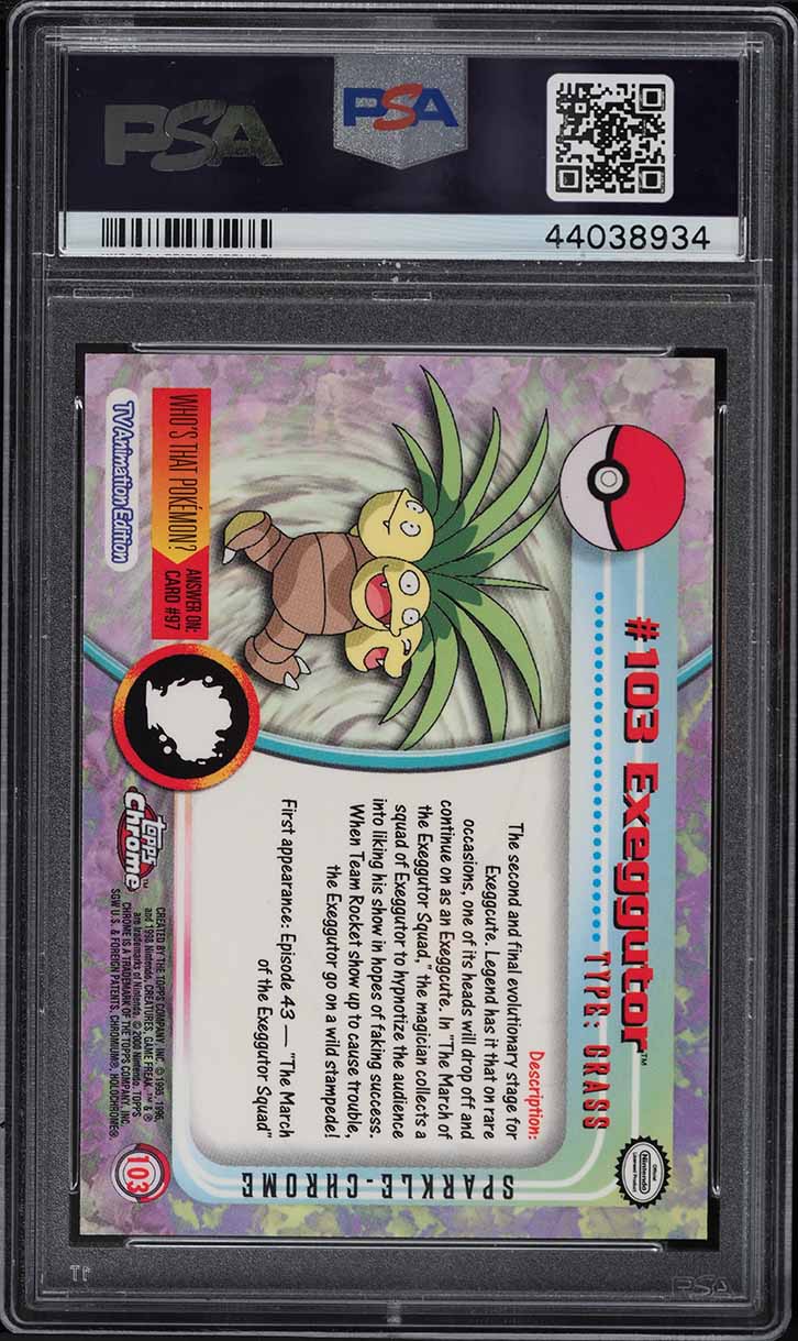 2000 Pokemon Topps Chrome Series 2 Sparkle Exeggutor #103 PSA 10 GEM MINT