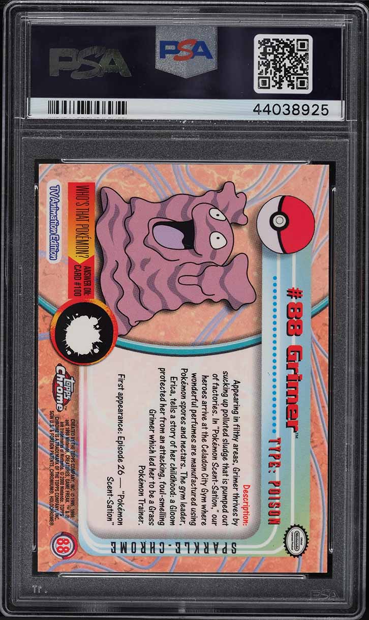 2000 Pokemon Topps Chrome Series 2 Sparkle Grimer #88 PSA 10 GEM MINT