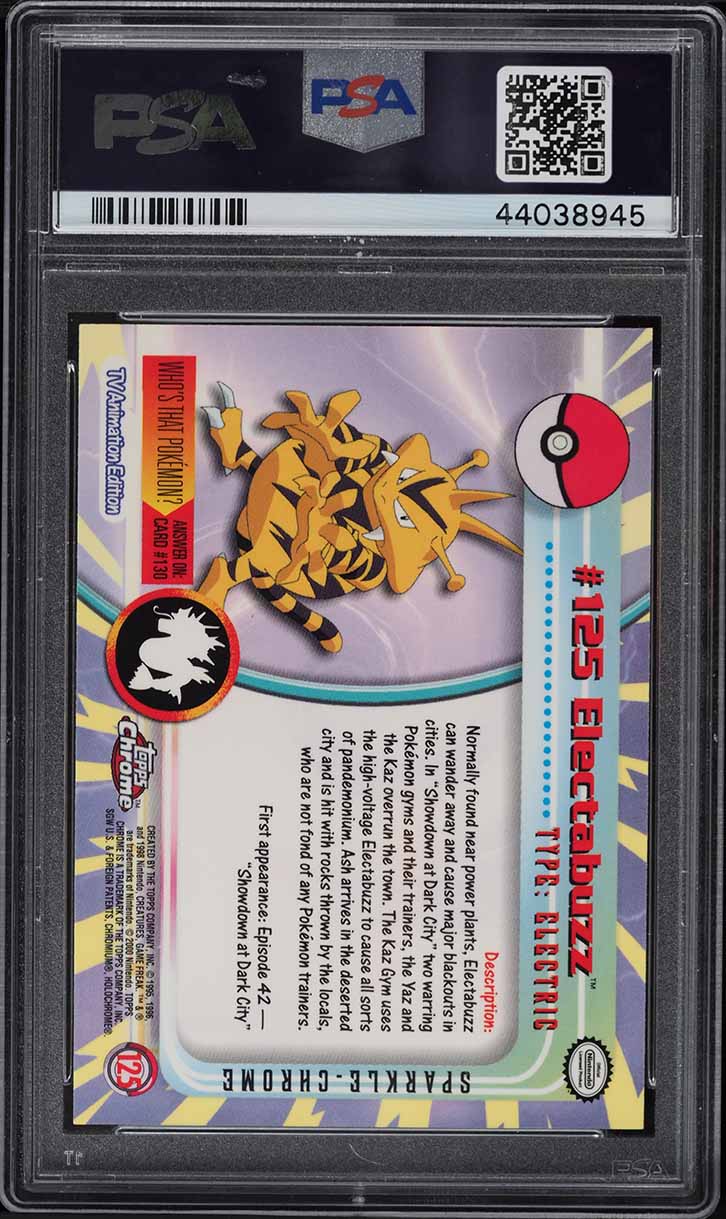 2000 Pokemon Topps Chrome Series 2 Sparkle Electabuzz #125 PSA 10 GEM MINT
