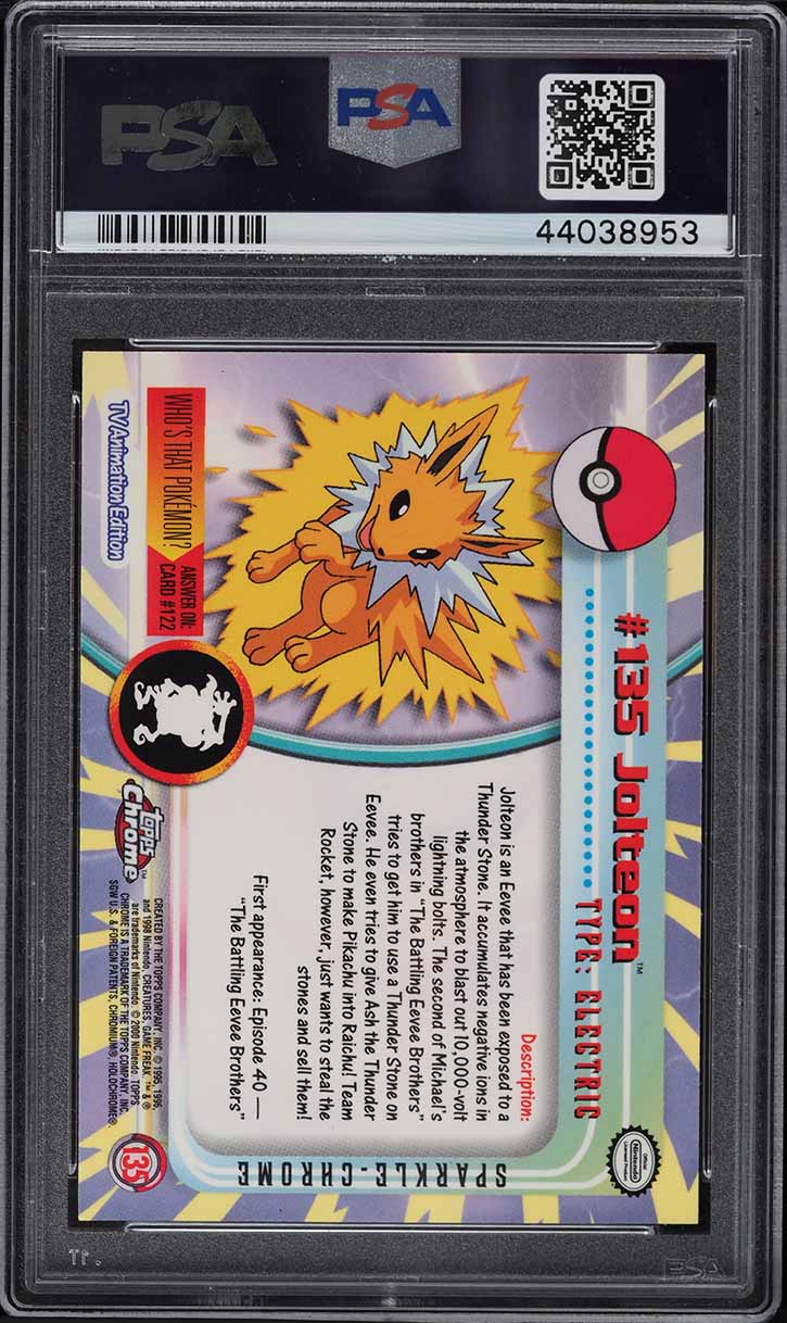 2000 Topps Chrome Pokemon Series 2 Sparkle Jolteon #135 PSA 10 GEM MINT