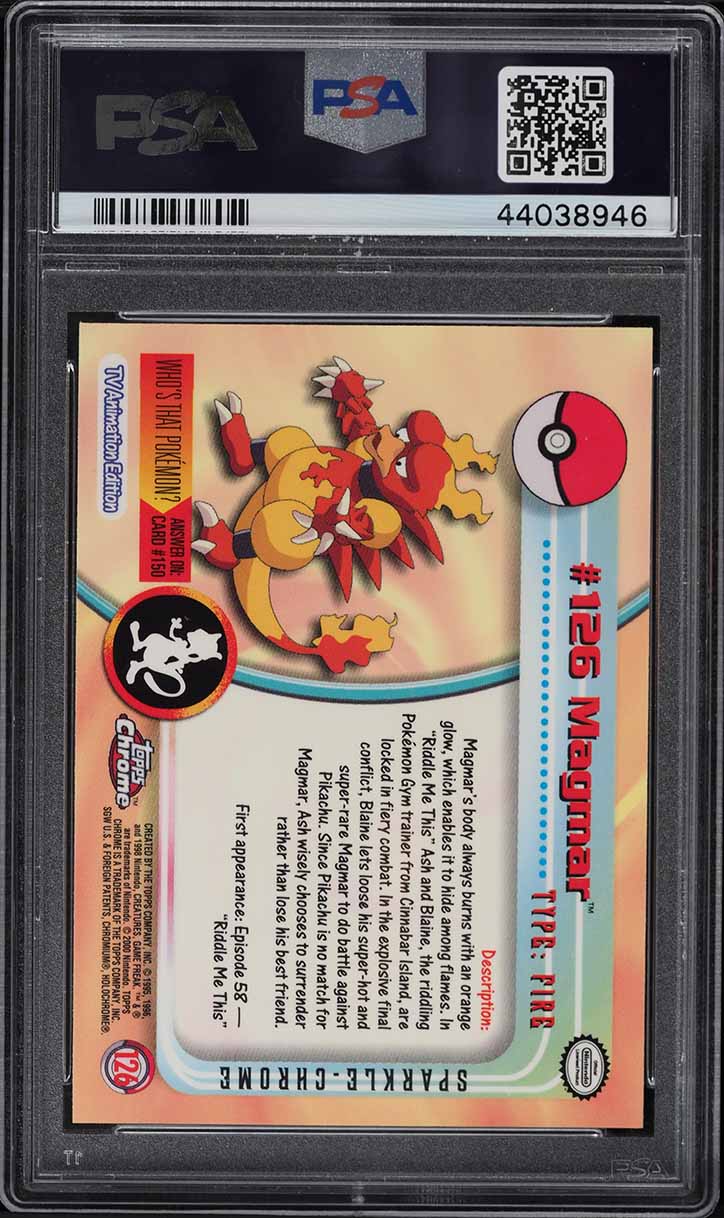 2000 Pokemon Topps Chrome Series 2 Sparkle Magmar #126 PSA 10 GEM MINT