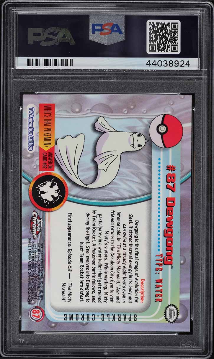2000 Pokemon Topps Chrome Series 2 Sparkle Dewgong #87 PSA 10 GEM MINT
