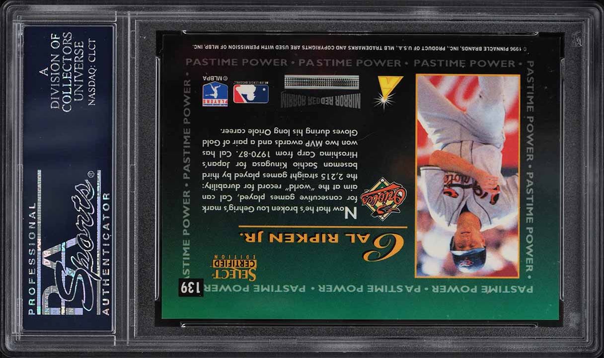 1996 Select Certified Mirror Red Cal Ripken Jr. /90 #139 PSA 9 MINT