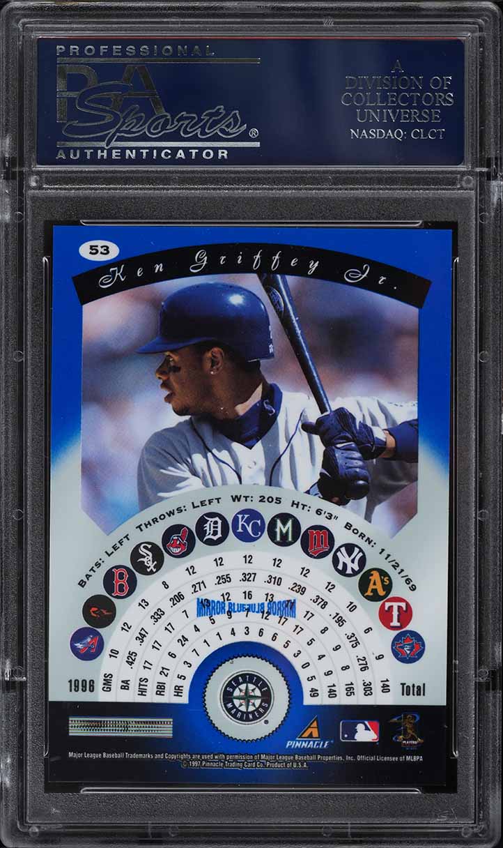 1997 Pinnacle Certified Mirror Blue Ken Griffey Jr. #53 PSA 10 GEM MINT