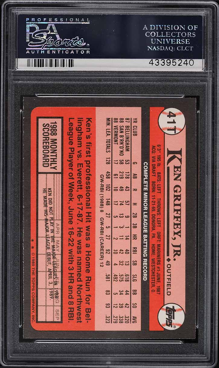 1989 Topps Traded Ken Griffey Jr. ROOKIE #41T PSA 10 GEM MINT