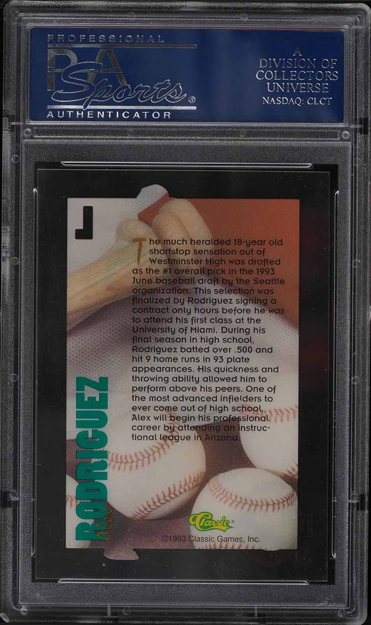 1993 Classic 4 Sport Acetates Alex Rodriguez ROOKIE PSA 10 GEM MINT