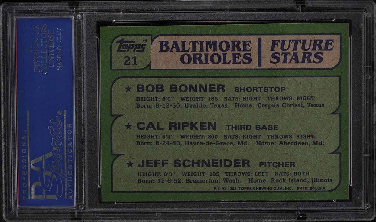 1982 Topps Cal Ripken Jr. ROOKIE #21 PSA 6 EXMT