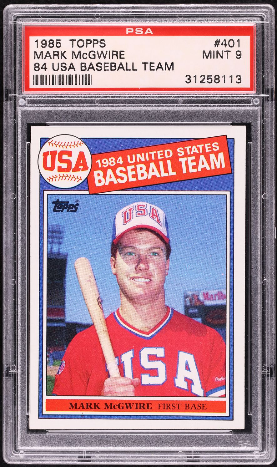 1985 Topps Mark McGwire ROOKIE #401 PSA 9 MINT on Fanatics Collect