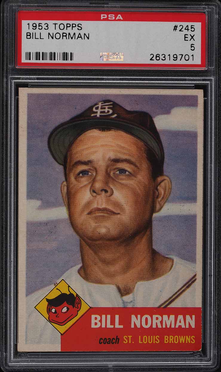 1953 Topps Bill Norman #245 PSA 5 EX