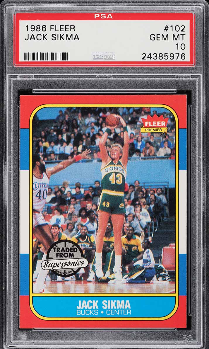 1986 Fleer Basketball Jack Sikma #102 PSA 10 GEM MINT