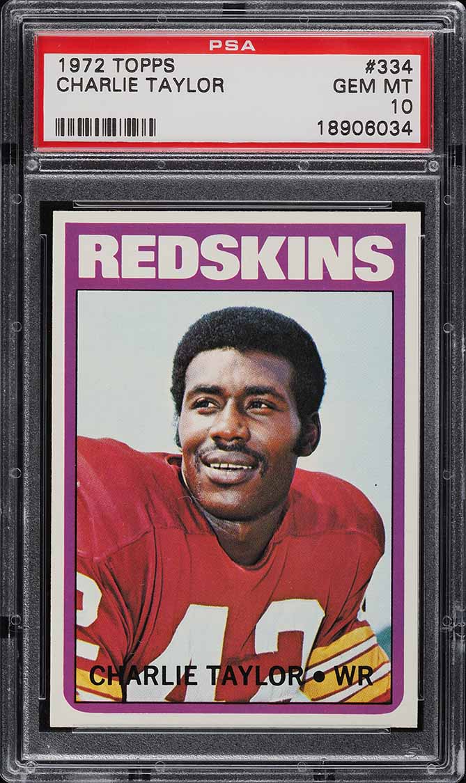 1972 Topps Football Charlie Taylor #334 PSA 10 GEM MINT
