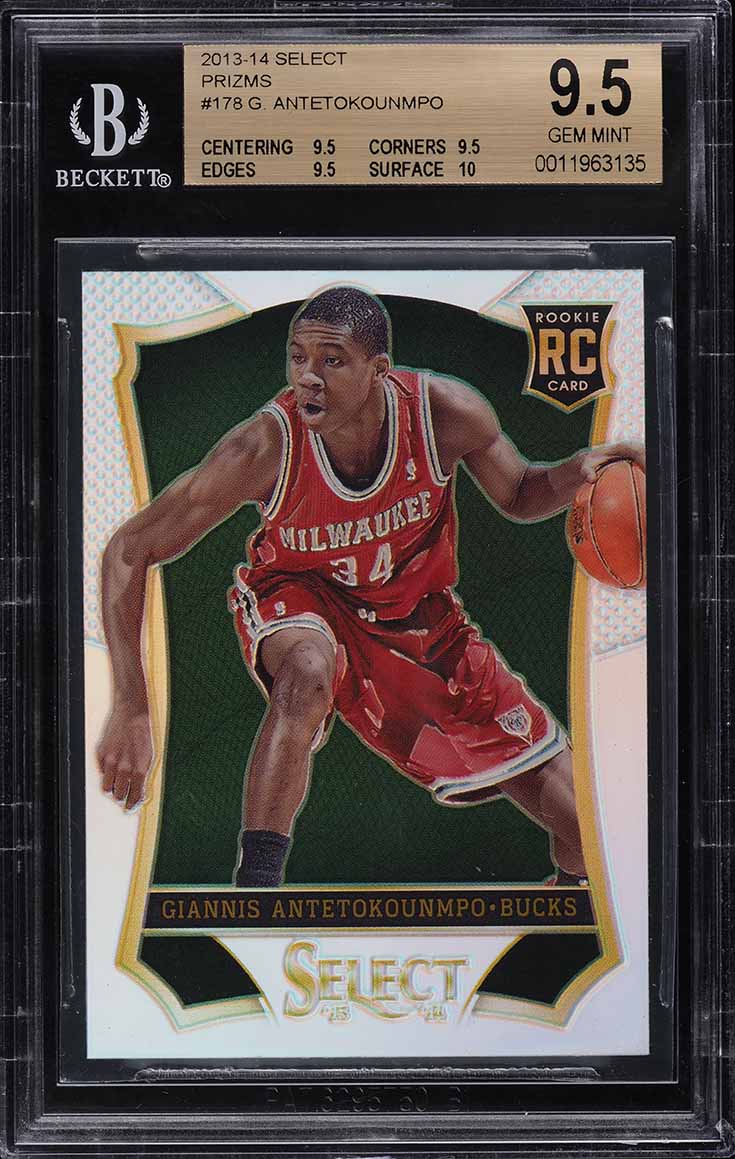2013 Select Silver Prizm Giannis Antetokounmpo ROOKIE #178 BGS 9.5 GEM MINT