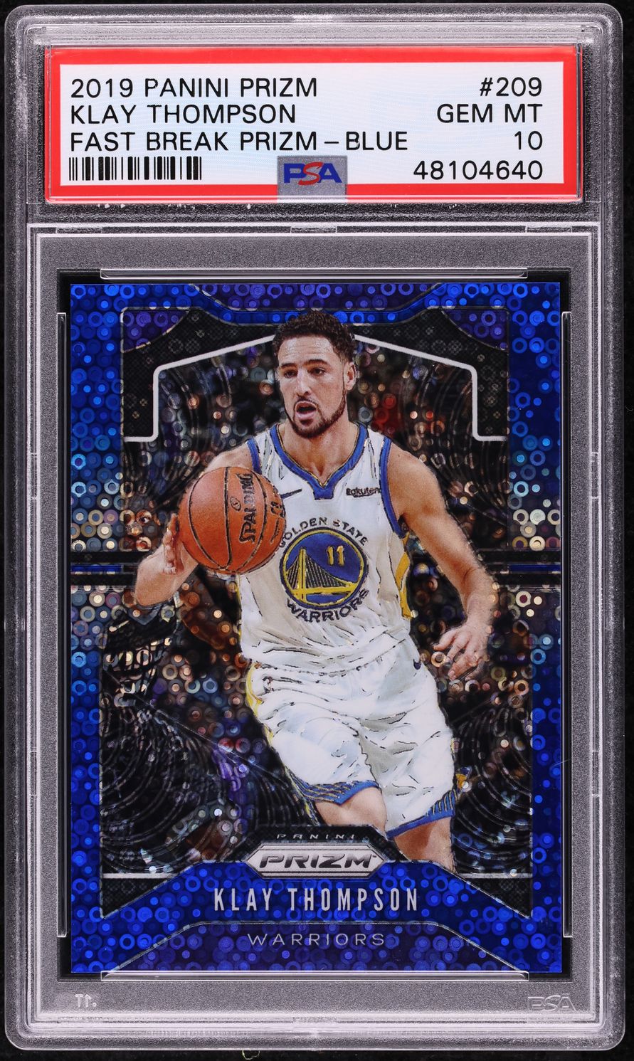 2019 Panini Prizm Fast Break Blue Klay Thompson /175 #209 PSA 10 GEM MINT