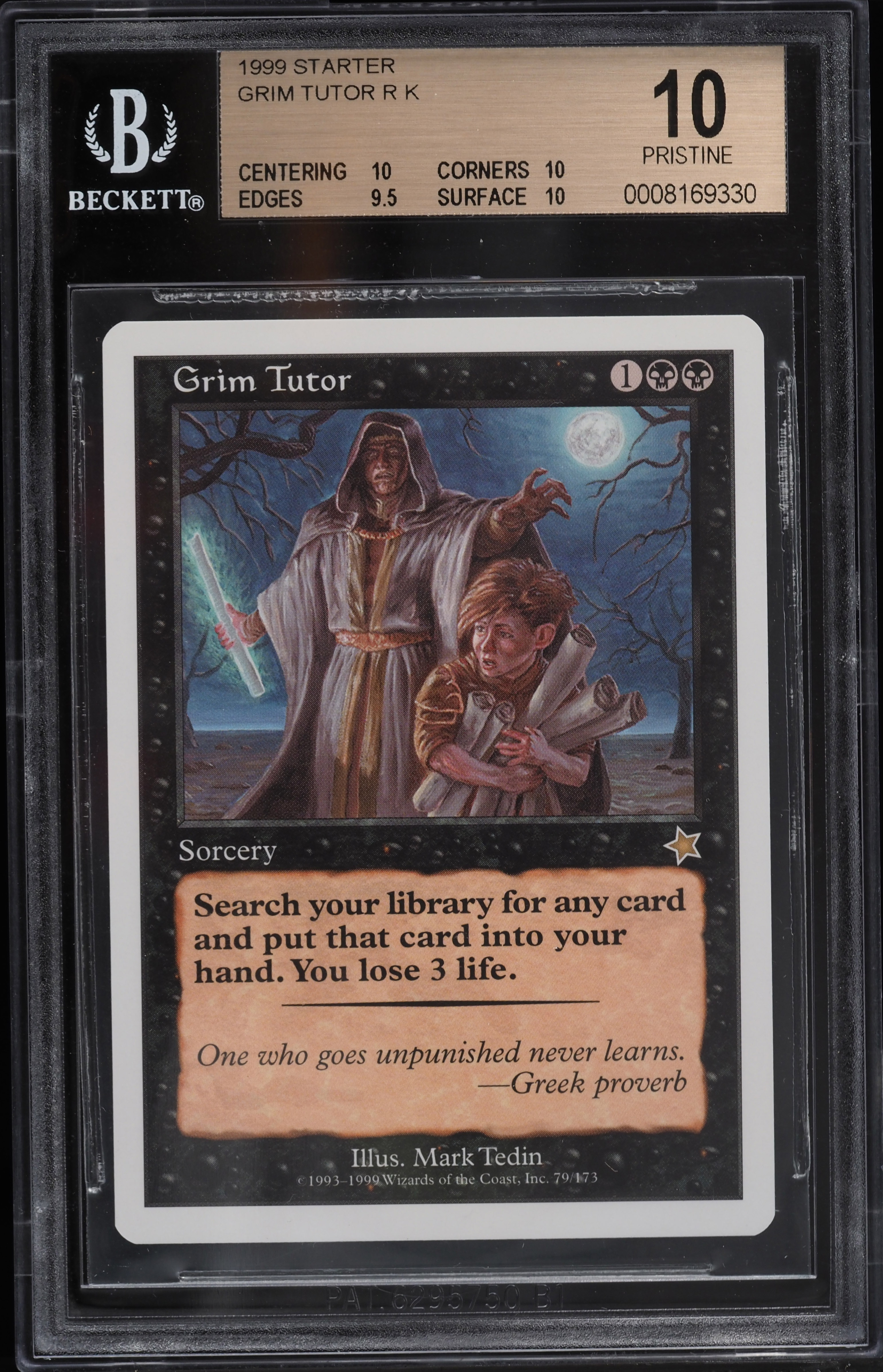 1999 Magic The Gathering MTG Starter Grim Tutor R K BGS 10
