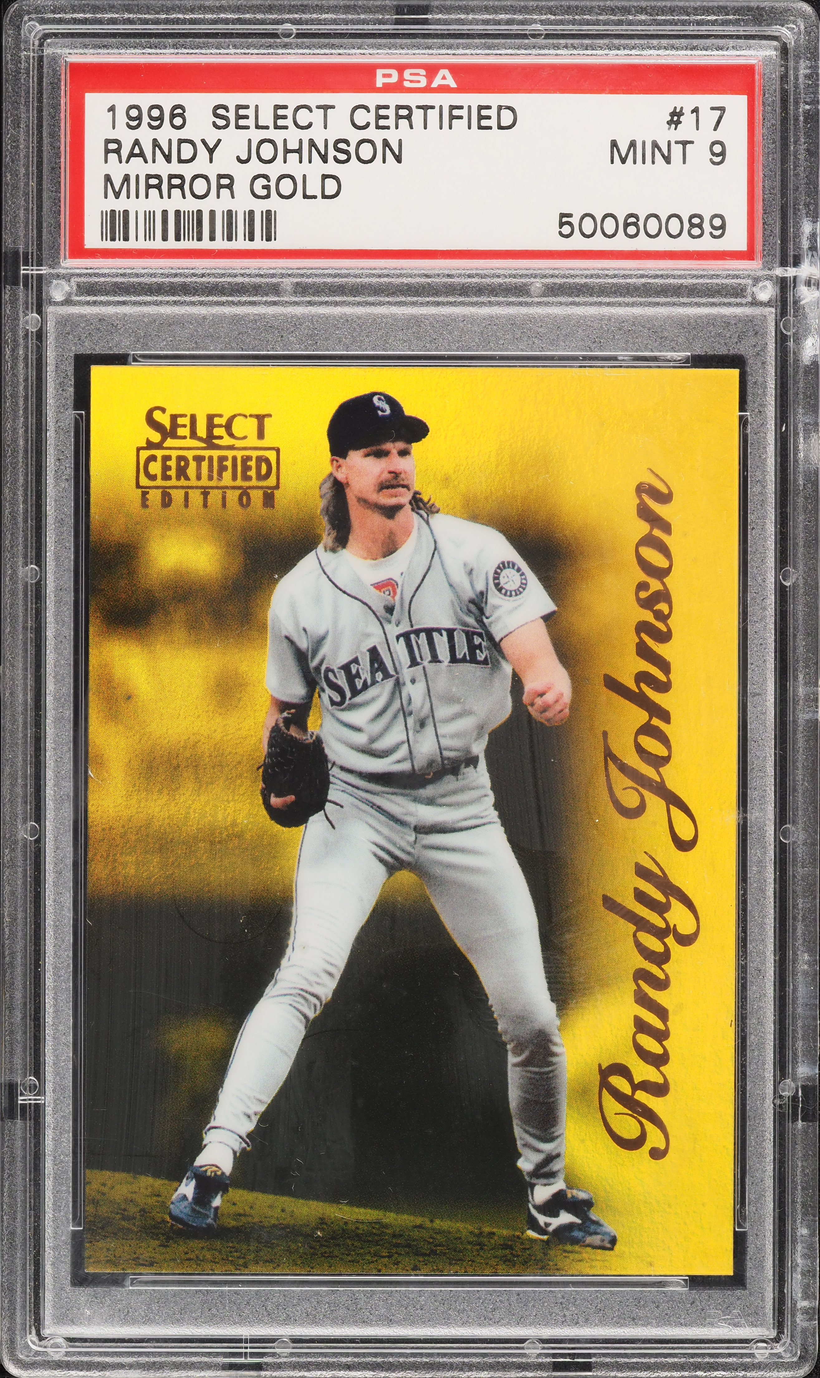 1996 Select Certified Mirror Gold Randy Johnson /30 #17 PSA 9 MINT 