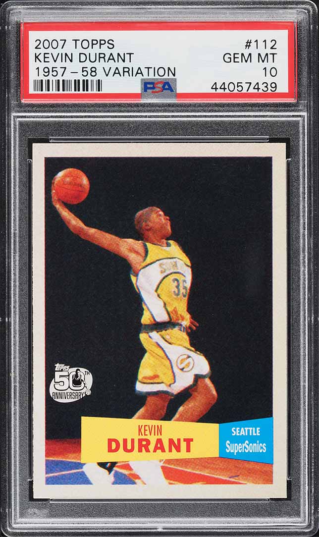 2007 Topps '57 Variation Kevin Durant ROOKIE RC #112 PSA 10 GEM MINT