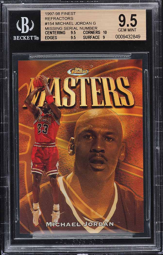 1997 Finest Refractor Michael Jordan MISSING SERIAL NUMBER #154 BGS 9.5 GEM MINT