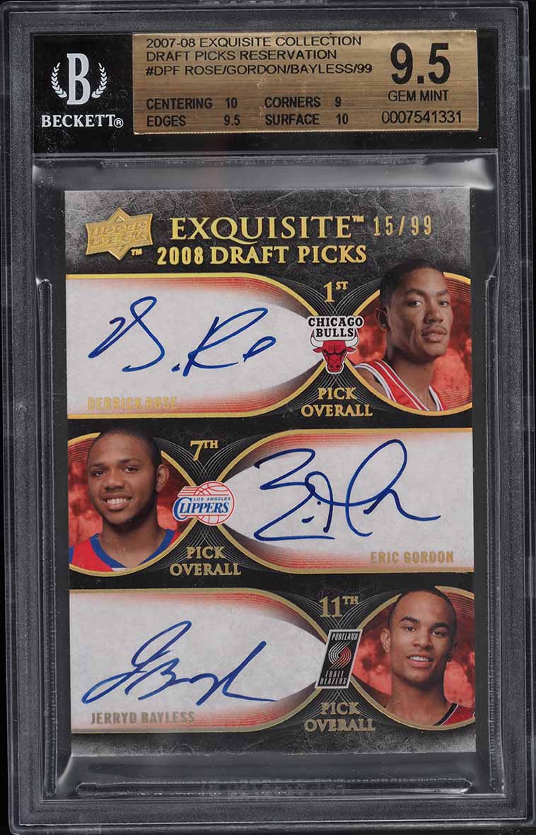 2007 Exquisite Collection Draft Reservation Rose Gordon Bayless AUTO /99 BGS 9.5