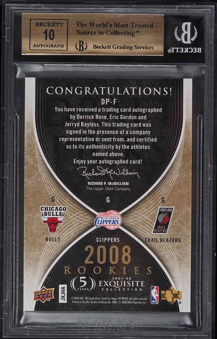 2007 Exquisite Collection Draft Reservation Rose Gordon Bayless AUTO /99 BGS 9.5