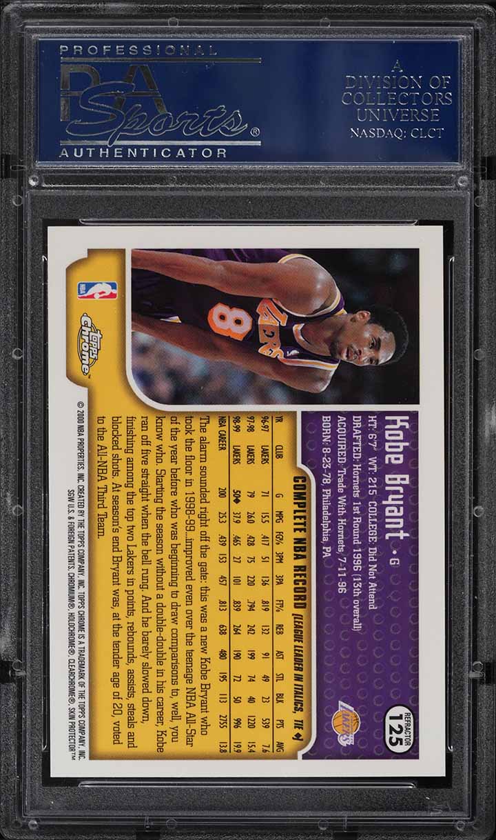 1999 Topps Chrome Refractor Kobe Bryant #125 PSA 10 GEM MINT